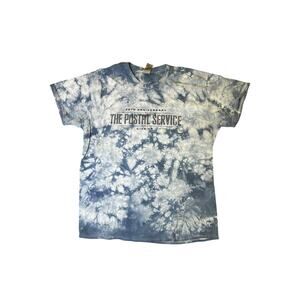 Authentic Postal Service Logo Anniversary Blue Tie Dye Band Graphic Tee Size M